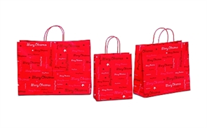 Tasche, B35+13x H31+6cm Christmas, rot Tasche, B35+13x H31+6cm Christmas, rot