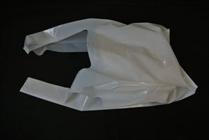 LDPE Tasche, 28x 20+ 60cm Henkel 50my lang, weiss LDPE Tasche, 28x 20+ 60cm Henkel 50my lang, weiss