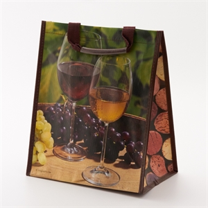 Flaschentasche, PP Woven B28+ 17x H32cm, Vino Flaschentasche, PP Woven B28+ 17x H32cm, Vino