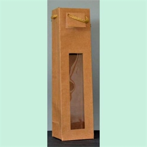 Tasche, B 7+ 7x H31cm Sichtfenster, braun Tasche, B 7+ 7x H31cm Sichtfenster, braun