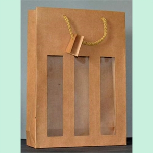 Tasche, B27+ 9x H38cm Sichtfenster, braun Tasche, B27+ 9x H38cm Sichtfenster, braun