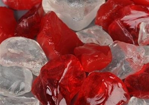 Glass Nugget, 500gr - 6x 6x 12.5cm, rot Glass Nugget, 500gr - 6x 6x 12.5cm, rot