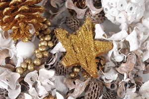Exotic, Dekoration L8x 8x H24cm, weiss & gold Exotic, Dekoration L8x 8x H24cm, weiss & gold