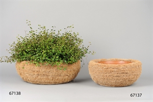 Korb, Cocus mit Tontopf - Ø36 x H15.5cm, natur Korb, Cocus mit Tontopf - Ø36 x H15.5cm, natur