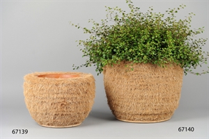 Korb, Cocus mit Tontopf - Ø34 x H23.5cm, natur Korb, Cocus mit Tontopf - Ø34 x H23.5cm, natur