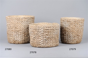 Blumentopf, Toile jute Ø32x H23.5cm, zement Blumentopf, Toile jute Ø32x H23.5cm, zement