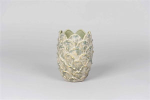 Blumentopf, Artishoki Keramik Ø15x H20cm, graublau