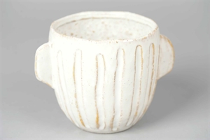 Blumentopf, Taza Keramik L27.5x 22.5x H20.5cm, weiss
