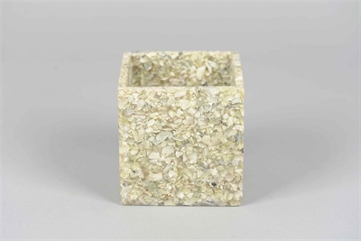 Blumentopf, Epoxy Stone L12.5x 12.5x H12.5cm, grün - nicht wasserdicht