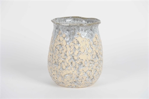 Blumentopf, Oyster Ø23x H26.5cm, grau-ecru Blumentopf, Oyster Ø23x H26.5cm, grau-ecru