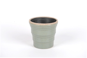 Blumentopf, Bord brut Ø16x H15.5cm, vert Blumentopf, Bord brut Ø16x H15.5cm, vert