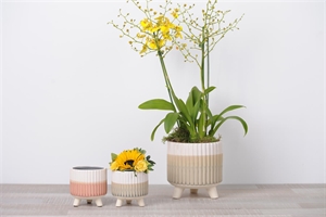 Blumentopf, Tri-tone Ø10.5x H11cm, green Blumentopf, Tri-tone Ø10.5x H11cm, green