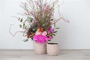 Blumentopf, Rimpelroos Ø14x H12.5cm, rosa Blumentopf, Rimpelroos Ø14x H12.5cm, rosa