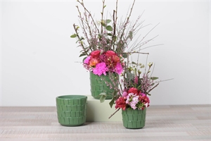 Blumentopf, Guts Ø11x H10cm, grün Blumentopf, Guts Ø11x H10cm, grün