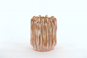 Windlicht, Ribcage Keramik Ø19x H22.5cm, peinture pastel Windlicht, Ribcage Keramik Ø19x H22.5cm, peinture pastel