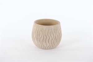 Blumentopf, Aura - Zement Ø15.5x H13cm, creme Blumentopf, Aura - Zement Ø15.5x H13cm, creme