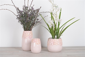 BlumenVase, Flowered Ø13.5x H18cm, soft pink BlumenVase, Flowered Ø13.5x H18cm, soft pink