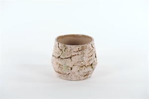 Blumentopf, Grooved Ø15.5x H13.5cm, pink/taupe Blumentopf, Grooved Ø15.5x H13.5cm, pink/taupe