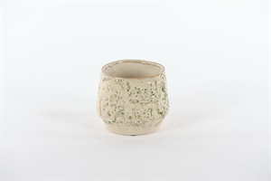 Blumentopf, Grooved Ø14x H11.5cm, spinach/white Blumentopf, Grooved Ø14x H11.5cm, spinach/white