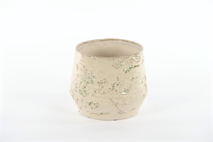 Blumentopf, Grooved Ø18.5x H16.5cm, spinach/white Blumentopf, Grooved Ø18.5x H16.5cm, spinach/white