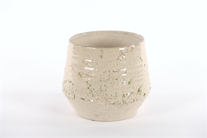 Blumentopf, Grooved Ø22.5x H19.5cm, spinach/white Blumentopf, Grooved Ø22.5x H19.5cm, spinach/white