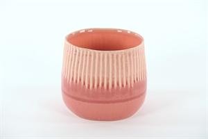 Blumentopf, Rosaripp Ø18x H15cm, rosa Blumentopf, Rosaripp Ø18x H15cm, rosa