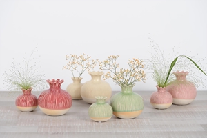 BlumenVase, Onionella Ø8.7x H8.5cm, 4-farben mix BlumenVase, Onionella Ø8.7x H8.5cm, 4-farben mix