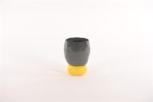 Blumentopf, Joyful Ø11x H15cm, black/yellow Blumentopf, Joyful Ø11x H15cm, black/yellow
