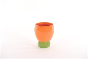 Blumentopf, Joyful Ø14.5x H17.5cm, orange/green Blumentopf, Joyful Ø14.5x H17.5cm, orange/green