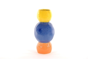 BlumenVase, Joyful Ø15.5x H35.5cm, orange/blue/yellow BlumenVase, Joyful Ø15.5x H35.5cm, orange/blue/yellow
