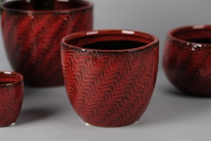 Blumentopf, Keramik Aurore Ø15.5x H13cm, red* Blumentopf, Keramik Aurore Ø15.5x H13cm, red*