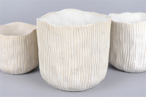 Blumentopf, Belle rayé - 19 x 19cm, weiss Blumentopf, Belle rayé - 19 x 19cm, weiss