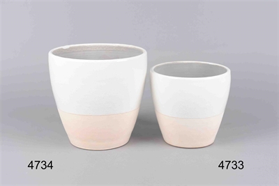 Blumentopf, Two-tone Keramik Ø19x H18cm, weiss