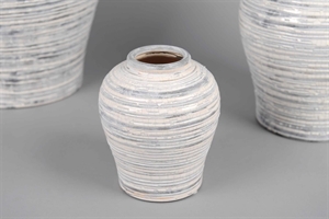 BlumenVase, Twiddle oval Ø15x H18cm, grau BlumenVase, Twiddle oval Ø15x H18cm, grau