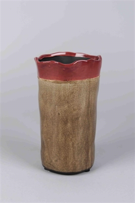 Vase, Keramik - Pittoresque Ø12x H21.5cm, rosewood