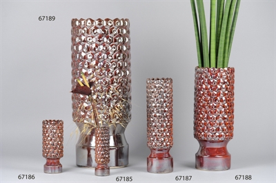 Vase, Bronzi Keramik Ø6x H19cm,
