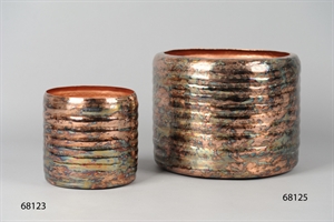 Alu-Blumentopf, zyl. rund Ø34.5x H26.5cm, old cooper Alu-Blumentopf, zyl. rund Ø34.5x H26.5cm, old cooper