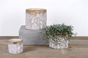 Blumentopf, Bosque Zement Ø15x H15cm, créme/braun* Blumentopf, Bosque Zement Ø15x H15cm, créme/braun*