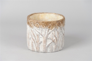 Blumentopf, Bosque Zement Ø18.5x H16.5cm, créme/braun* Blumentopf, Bosque Zement Ø18.5x H16.5cm, créme/braun*