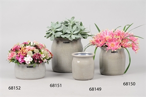 Blumentopf, Reactive Ø12x H13.5cm, grau* Blumentopf, Reactive Ø12x H13.5cm, grau*