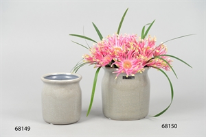 Blumentopf, Reactive Ø15x H16cm, grau* Blumentopf, Reactive Ø15x H16cm, grau*