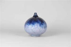 Vase, Ø30x H29cm, blue belly Vase, Ø30x H29cm, blue belly