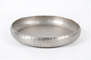 Schale, Alu mit Streifen - rund Ø36x H6cm, silver