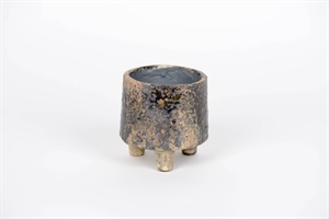 BlumenTopf, m.Füssen Cliff rock Ø14x H14cm, braun BlumenTopf, m.Füssen Cliff rock Ø14x H14cm, braun