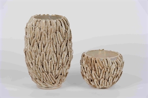 Vase, Korallenriff Keramik Ø21x H29cm, creme Vase, Korallenriff Keramik Ø21x H29cm, creme