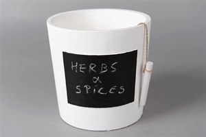 Topf, mit Tafel & Schulkreide Ø17x H17cm, weiss Topf, mit Tafel & Schulkreide Ø17x H17cm, weiss