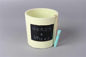 Topf, mit Tafel & Schulkreide Ø13x H13cm, green Topf, mit Tafel & Schulkreide Ø13x H13cm, green