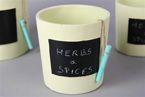 Topf, mit Tafel & Schulkreide Ø17x H17cm, green Topf, mit Tafel & Schulkreide Ø17x H17cm, green