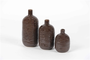 FlaschenVase, Falisty set/3, brown FlaschenVase, Falisty set/3, brown