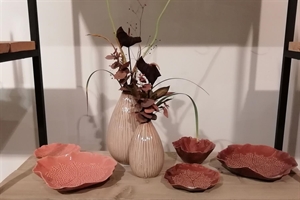 Vase, Keramik Tabby Ø11.5x H18.2cm, ivory